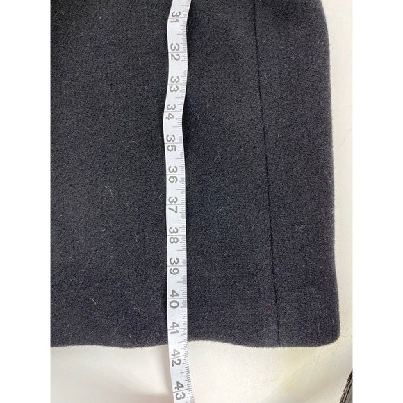 J.Crew Black Stadium Cloth Wool Cocoon Coat Italian Fabric Gold Buttons Size 2 - Picture 8 of 10